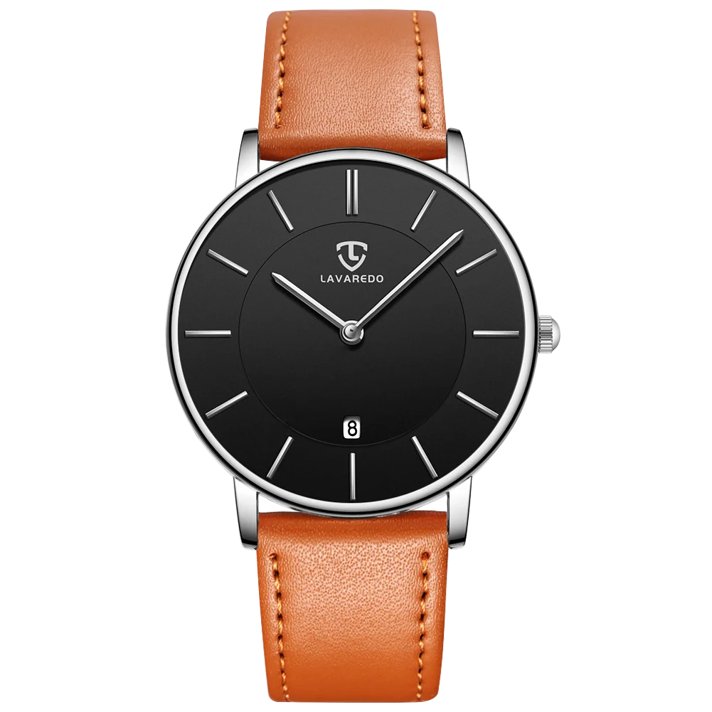 Mens Watches, Minimalist Fashion Simple Wrist Watch for Men Analog Date with Leather Strap