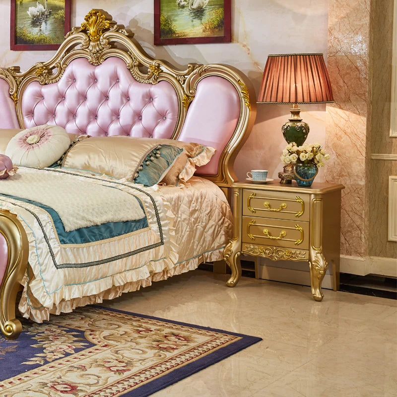 European Princess Bed Sleeping Vintage Comfortable Bedroom Luxury Romantic Bed Quality Wedding Castle Beliche Hotel Furniture