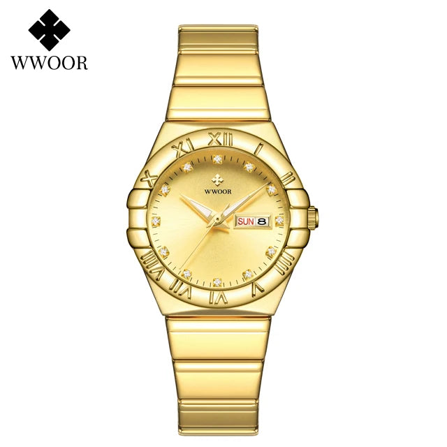 WWOOR New Elegant Watch For Women Diamonds Female Clock Luxury Brand Small Watch Dress Ladies Quartz Wristwatch Relogio Feminino