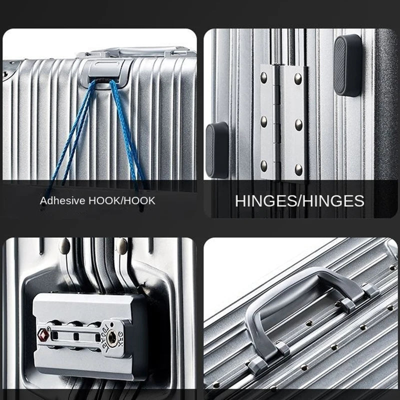 100% Aluminium Suitcase Hot Sale 20/30 Inch Rolling Luggage Trolley Case Metal Suitcase Travel Luggage Cabin Carry on Suitcases