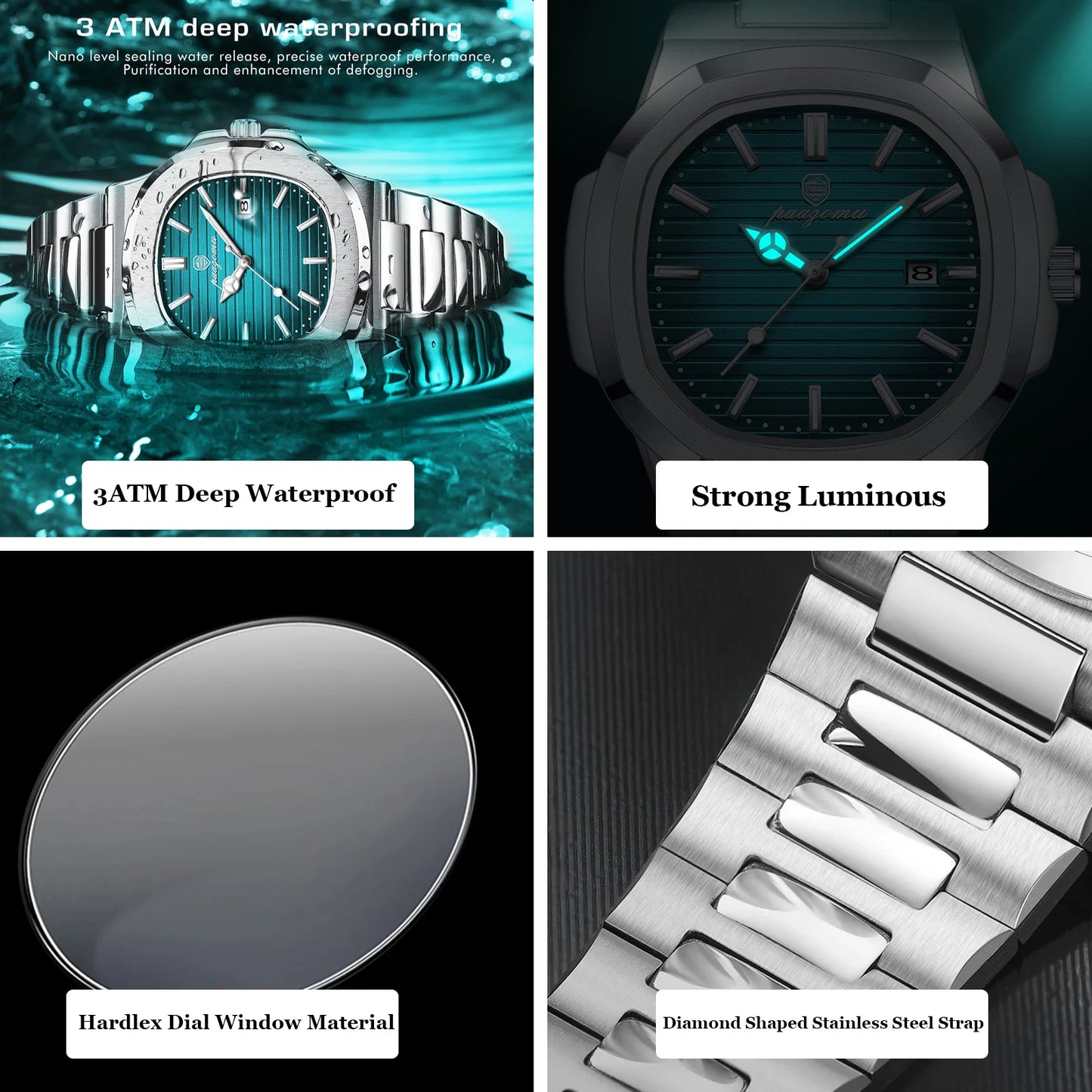 2024 New Men Watch Quartz Waterproof Male Clock Business Watch Mens Watches Top Brand Luxury Watch Men Chronograph reloj hombre