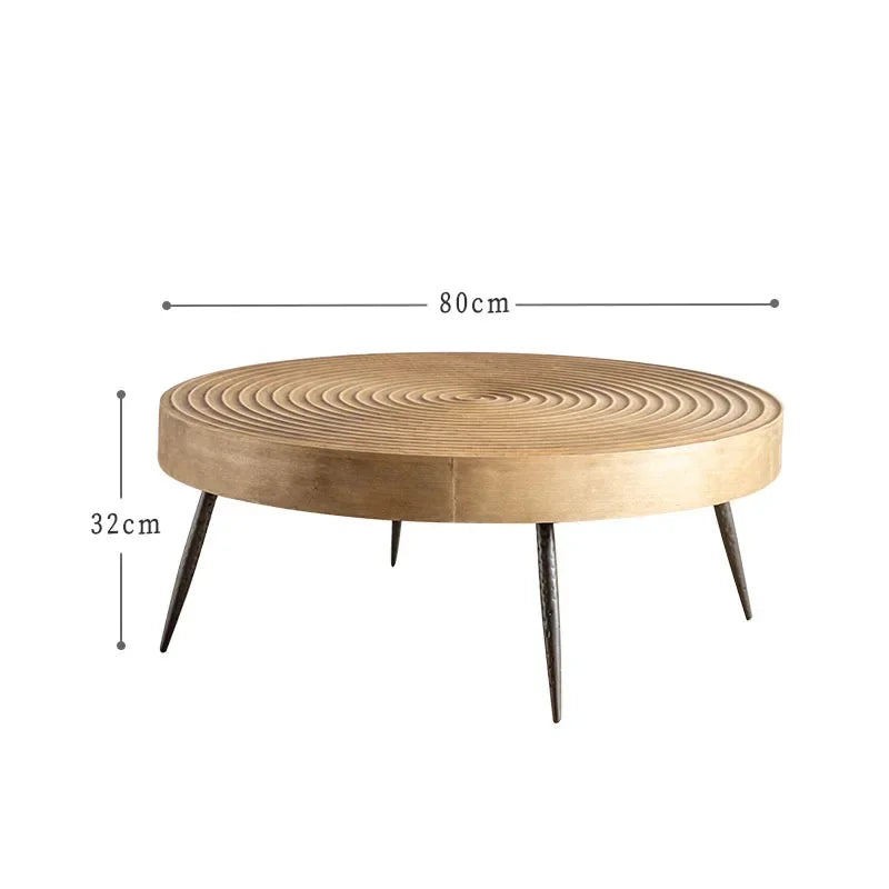 Modern Minimalist Tea Coffee Tables Retro Solid Wood Sofa Round Side Tables Creative Mini Center Table Living Room Furniture
