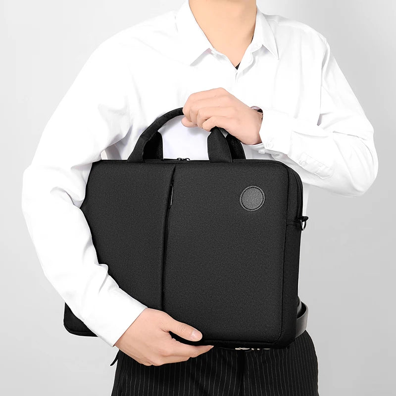 Men's Black Bag - Portable Business Shoulder Handbag, Multiple Compartments, for Work or Travel, Stylish Business Bag