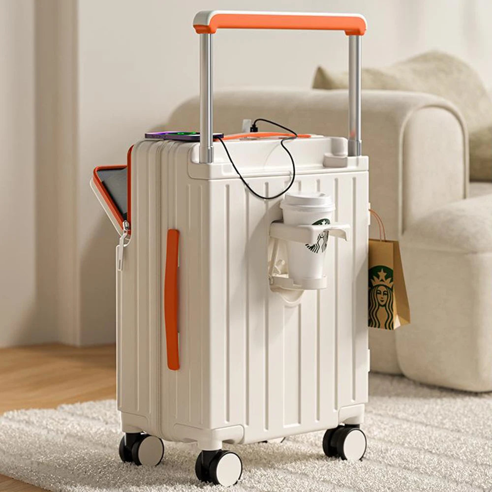 20/22/24/26 Inch Rolling Suitcase Wide Handle Front Opening Carry-on Cabin Luggage Laptop Bag Password Travel Trolley Case 2025