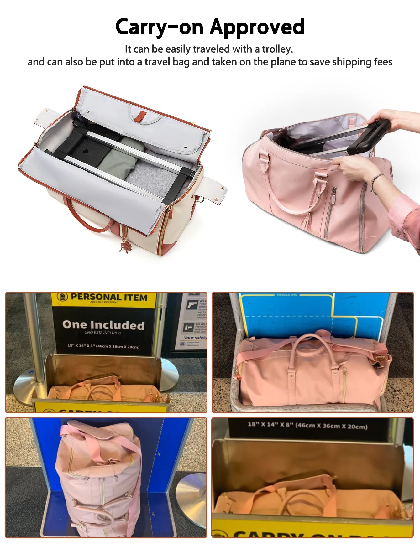 Hot Rolling PU Leather Travel Bag Foldable Storage Airport Handbag Portable Luggage for Travel Durable Convenient for Business