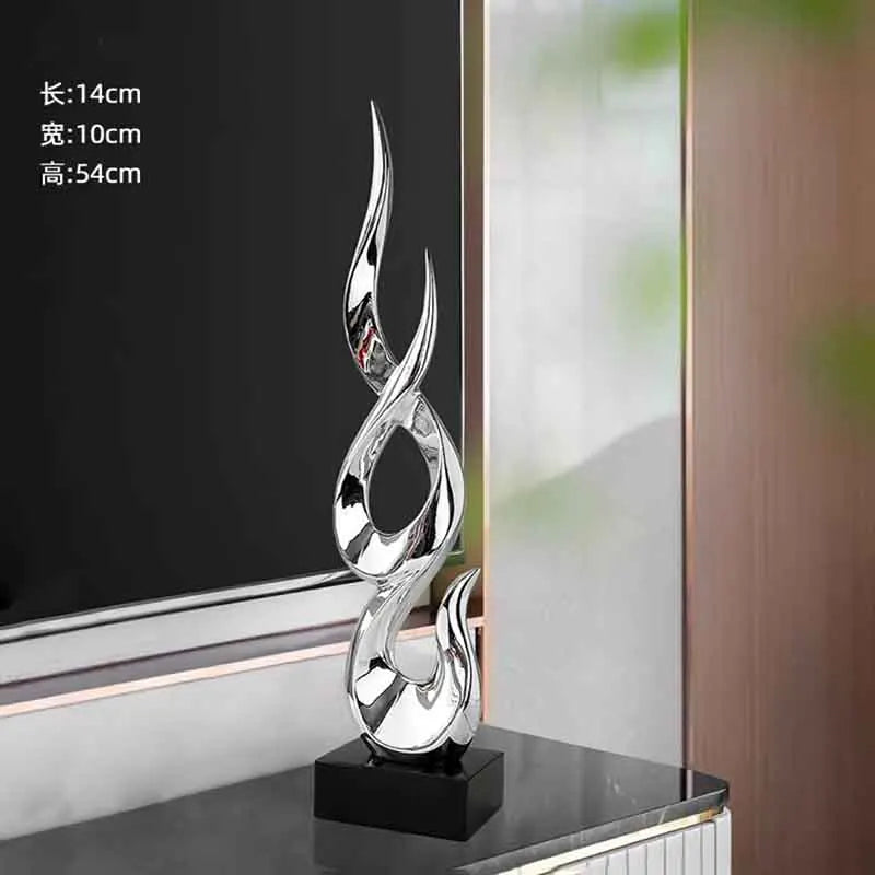 Abstract Resin Sculpture for Living Room, TV Cabinet Office Desktop Decoration, Home Artwork Statue, Creative Luxury Crafts Gift