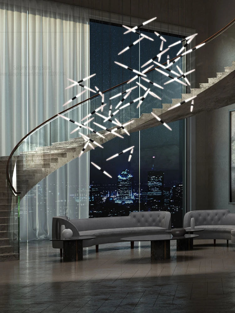 Led Chandelier Modern Dining Room Lamps Home Interior Lighting Designer Living Room Pendent Lamp Creative Staircase Lighting