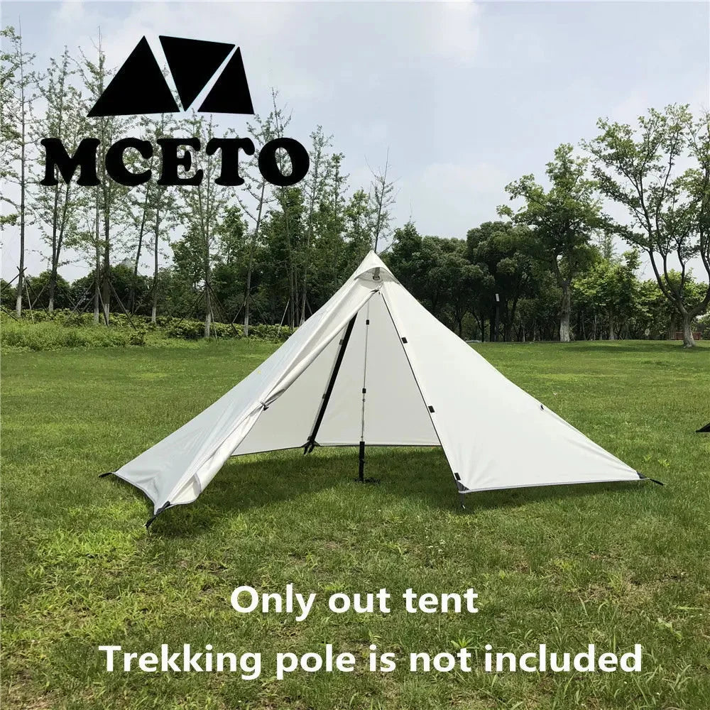 Waterproof Camping Tents Ultralight Double Tiers Rodless Pyramid Tent Single One Person 4 Season All Weather for Hunting Hiking