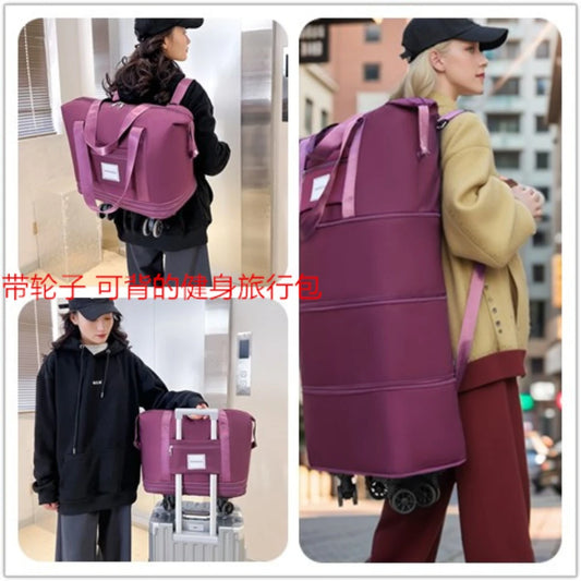 Travel Bag Backpack Large Capacity Disassembly Universal Wheel Storage Bag Luggage  Portable Double-layer Checked Bag with Wheel