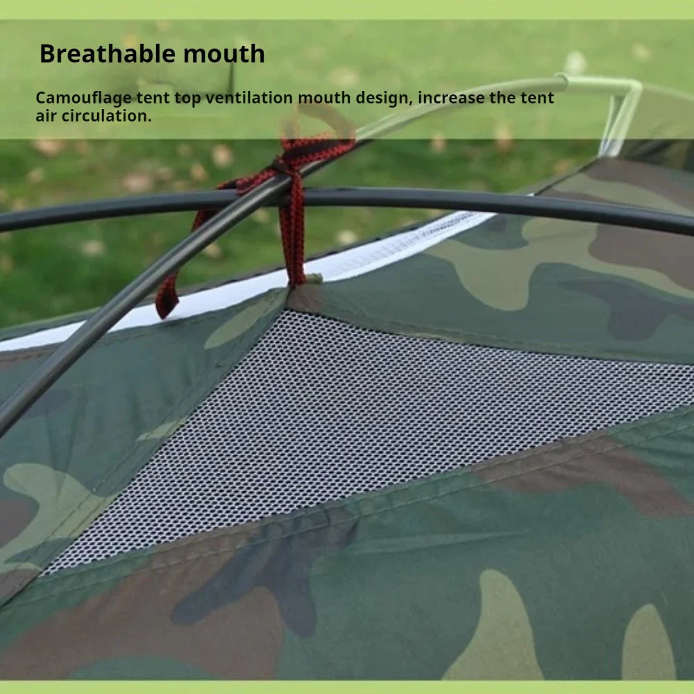 Camping Tent Camouflage Tent Single Layer Outdoor Portable Camouflage Summer Tent For Outdoor Camping Traveling Tents Hiking