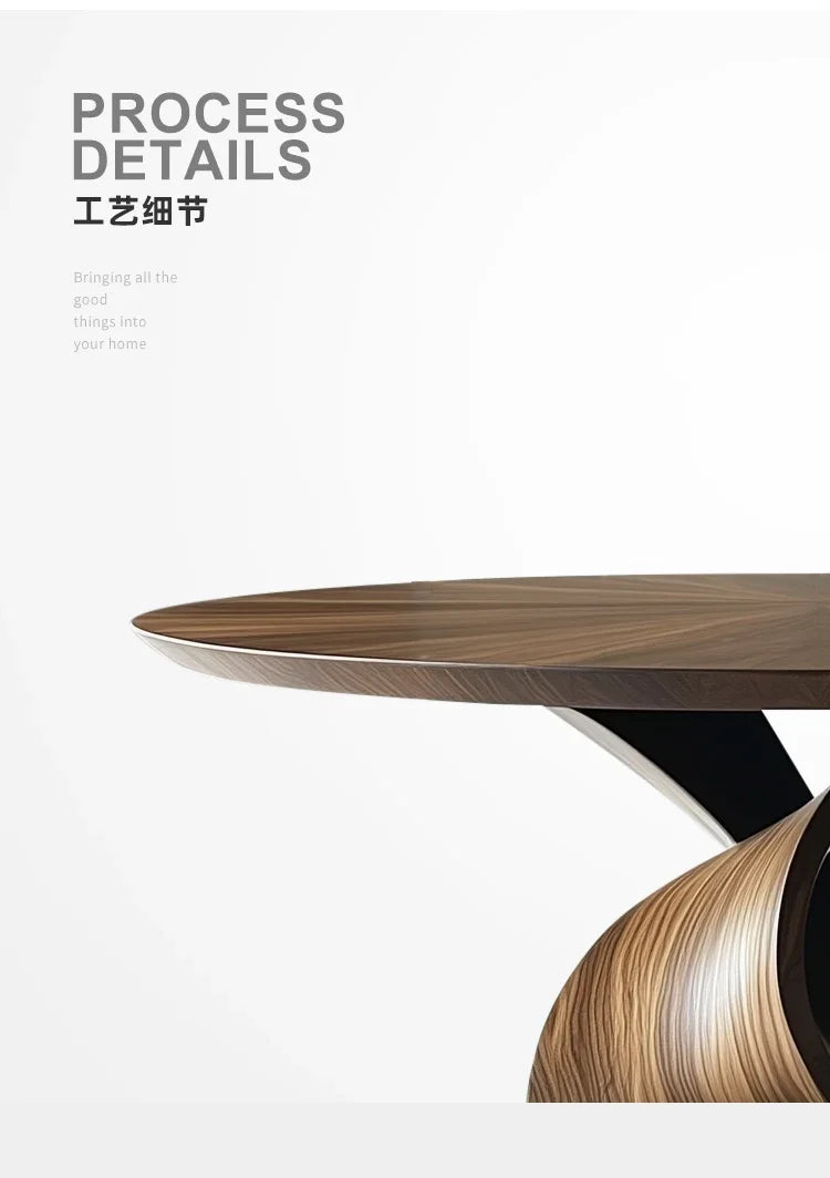 Designer All Solid Wood Round Dining Table Creative Restaurant Dining Table