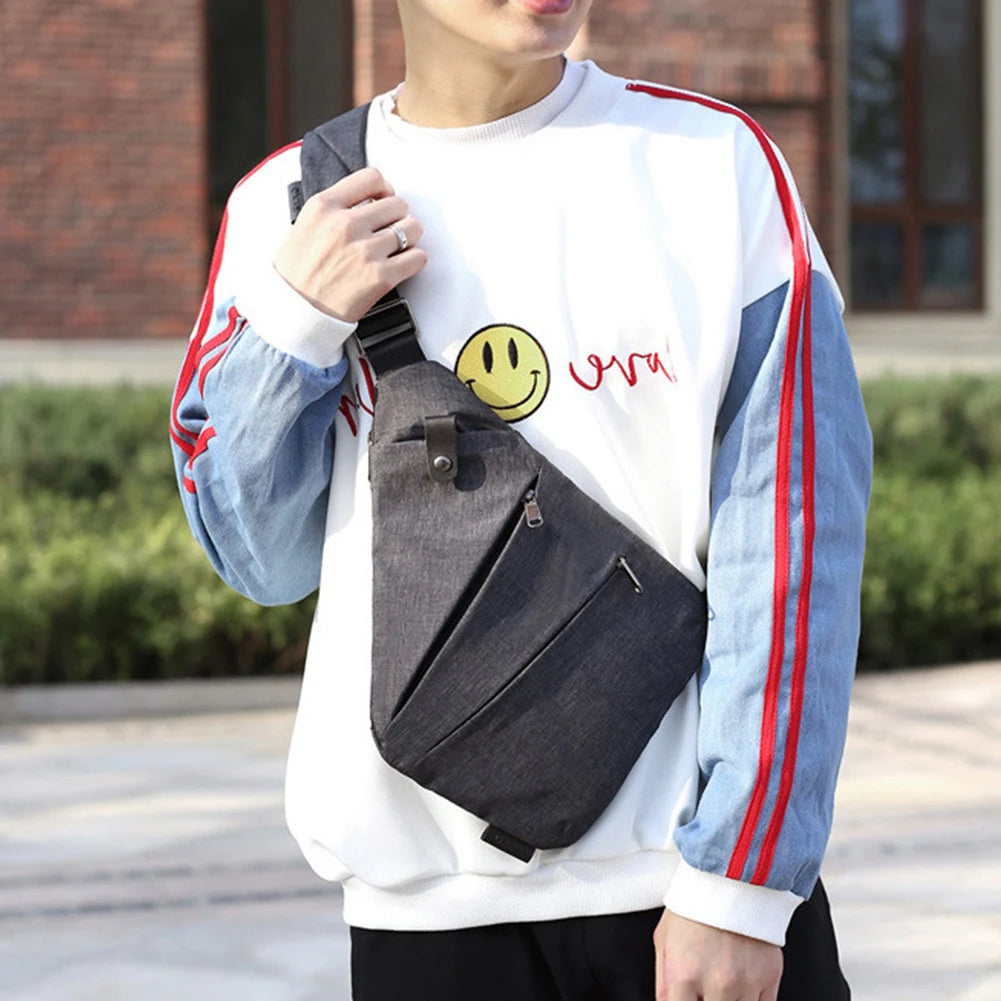 Mens Fashion Chest Bag Travel Crossbody Bag Large Capacity Simple Sling Bag Anti Theft Bag Ergonomic Mini Shoulder Bag